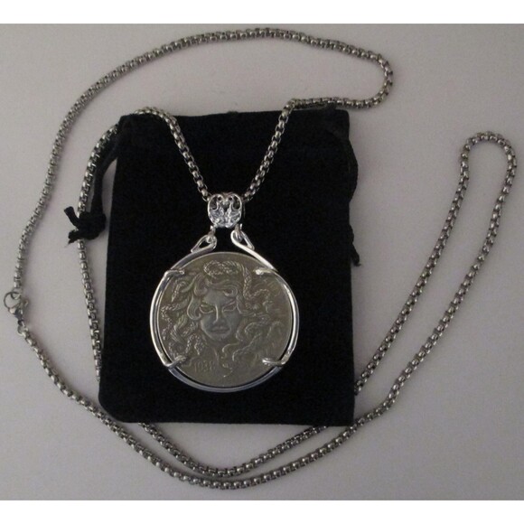 NEW-Two Versions of MEDUSA Necklace, Two Necklaces in One-Greek Goddess - Picture 6 of 7